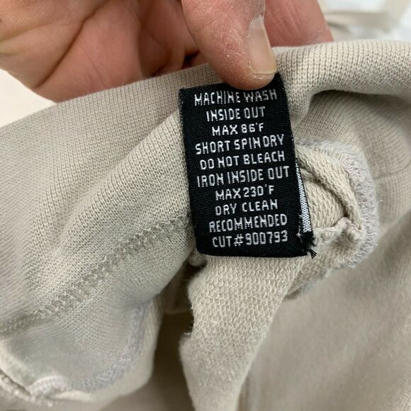 BCBGMaxazria Hoodie Women's Size M Beige Big Snap Buttons Distressed Sweater - Picture 10 of 13